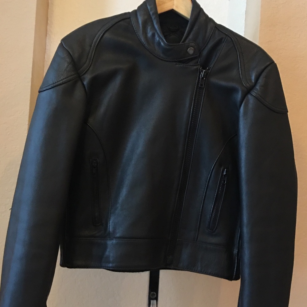 Black Leather Bomber Jacket